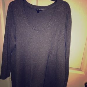 Gray with sparkly detail tunic sweater 2x EUC